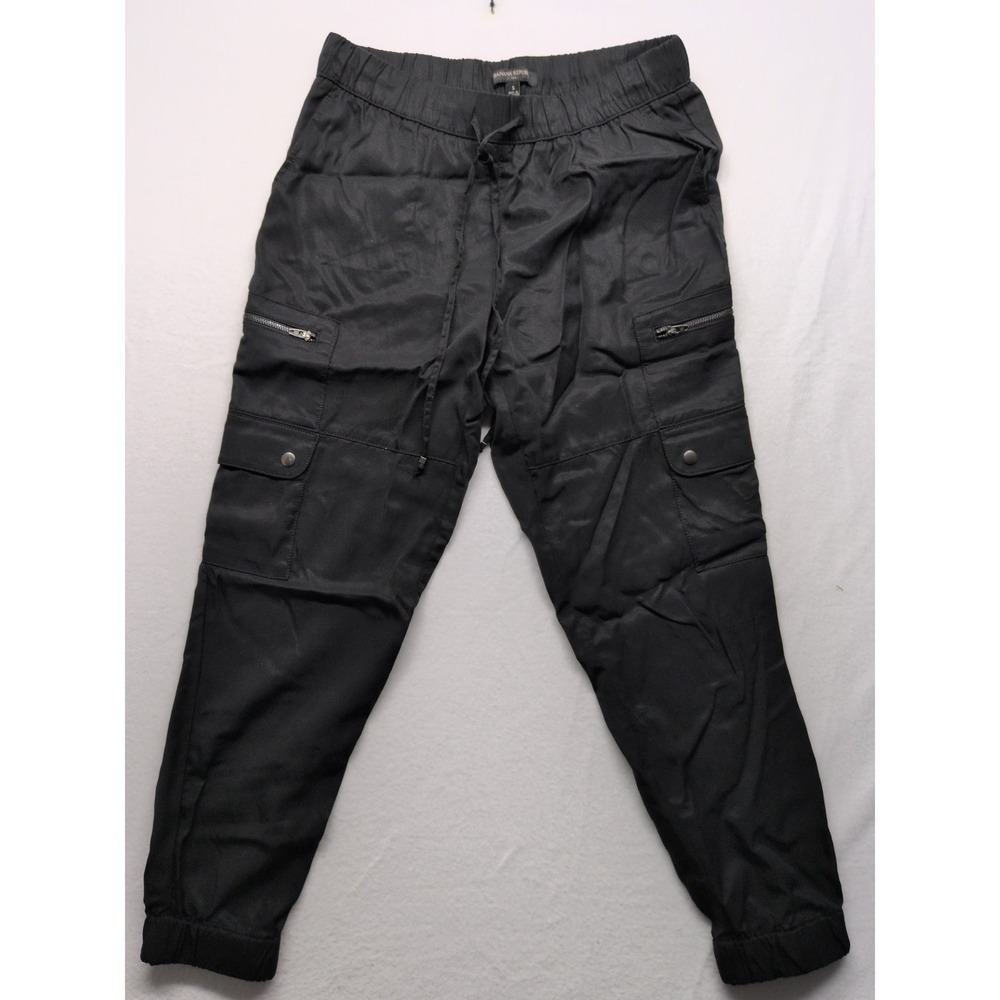 Banana‎ Republic Soft Cargo Ten Boack Jogger Pants Womens Size Small Drawstring